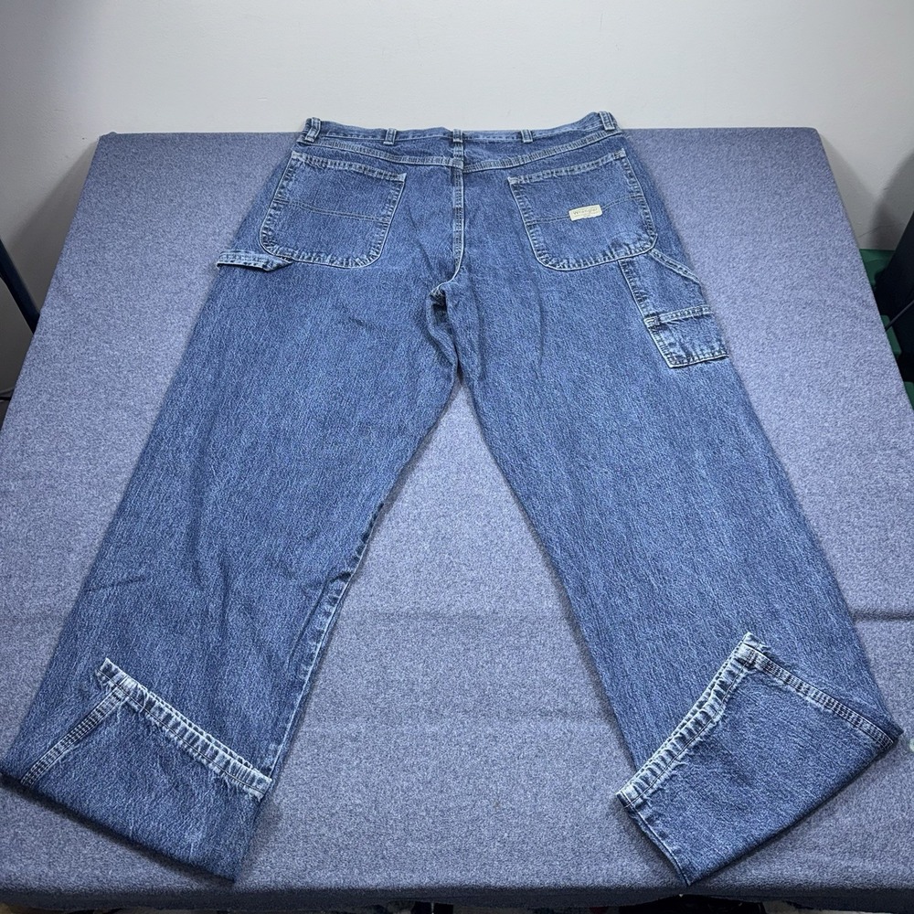 Vintage Wrangler 36x32 Carpenter Jeans Mens Denim Blue 94LSWDV Wide Leg Baggy - Picture 3 of 10